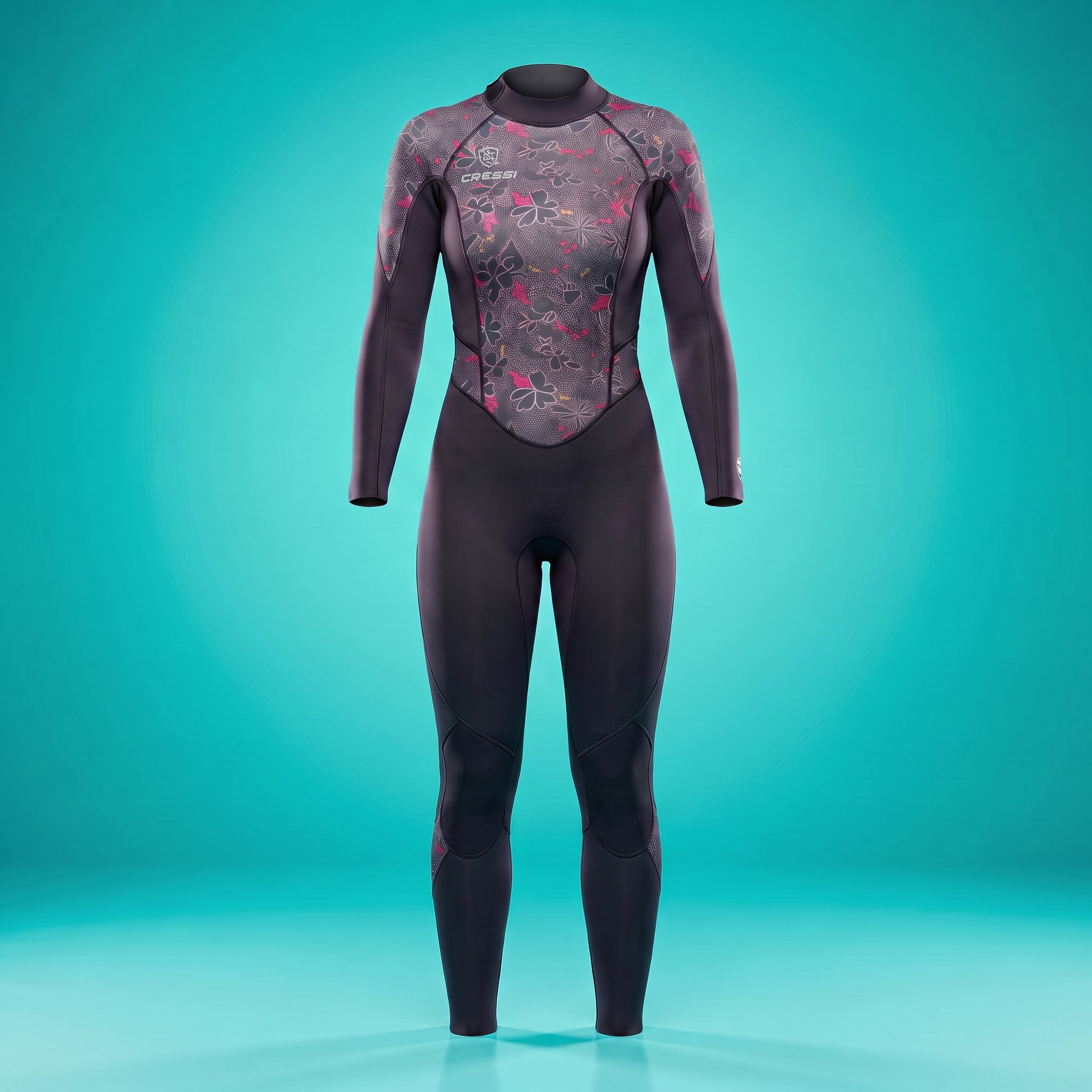 Pink Floral 3mm Full Suit